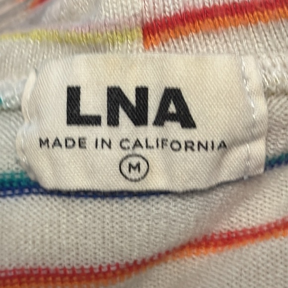 LNA Womens Brushed Carly Hoodie Multi Rainbow Stripe Size Medium - Picture 5 of 7